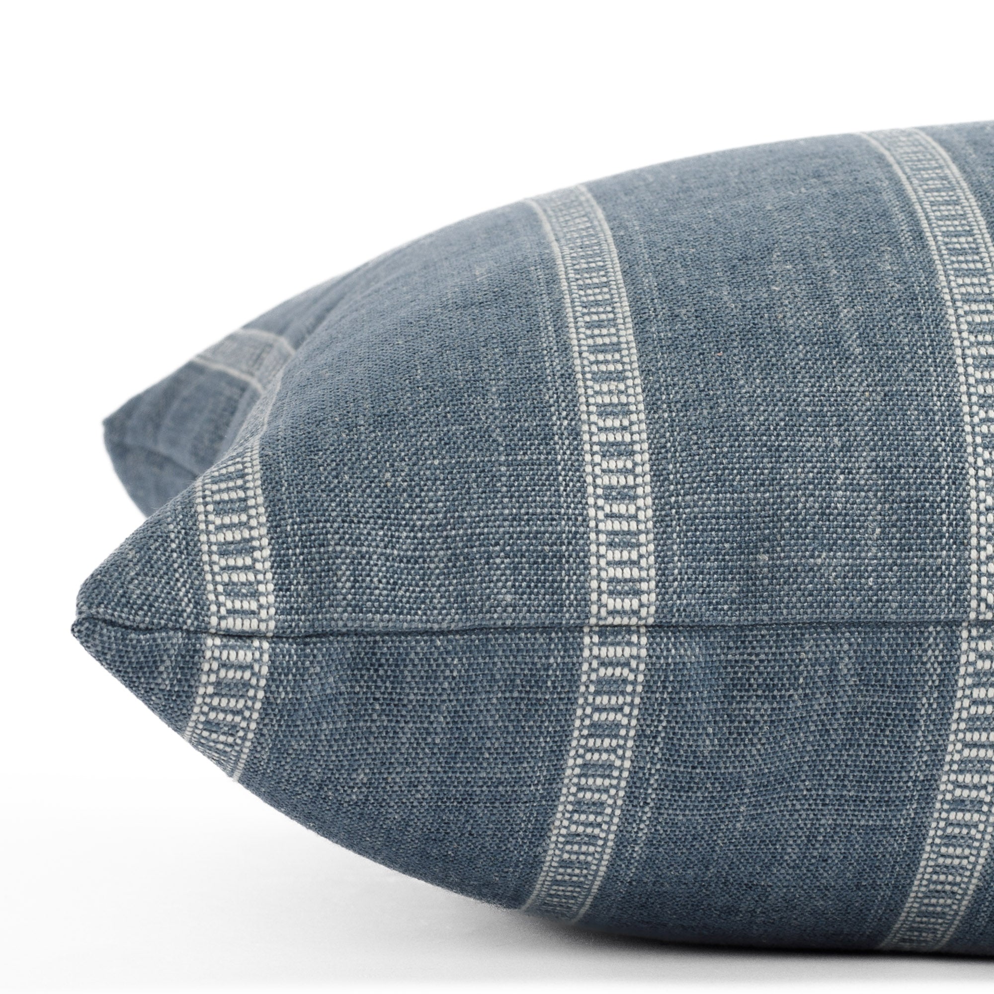 Brunswick Stripe 15x32 XL Lumbar Pillow in Chambray Blue - Perfect for Sofa, Bed & Office Chair Back Support