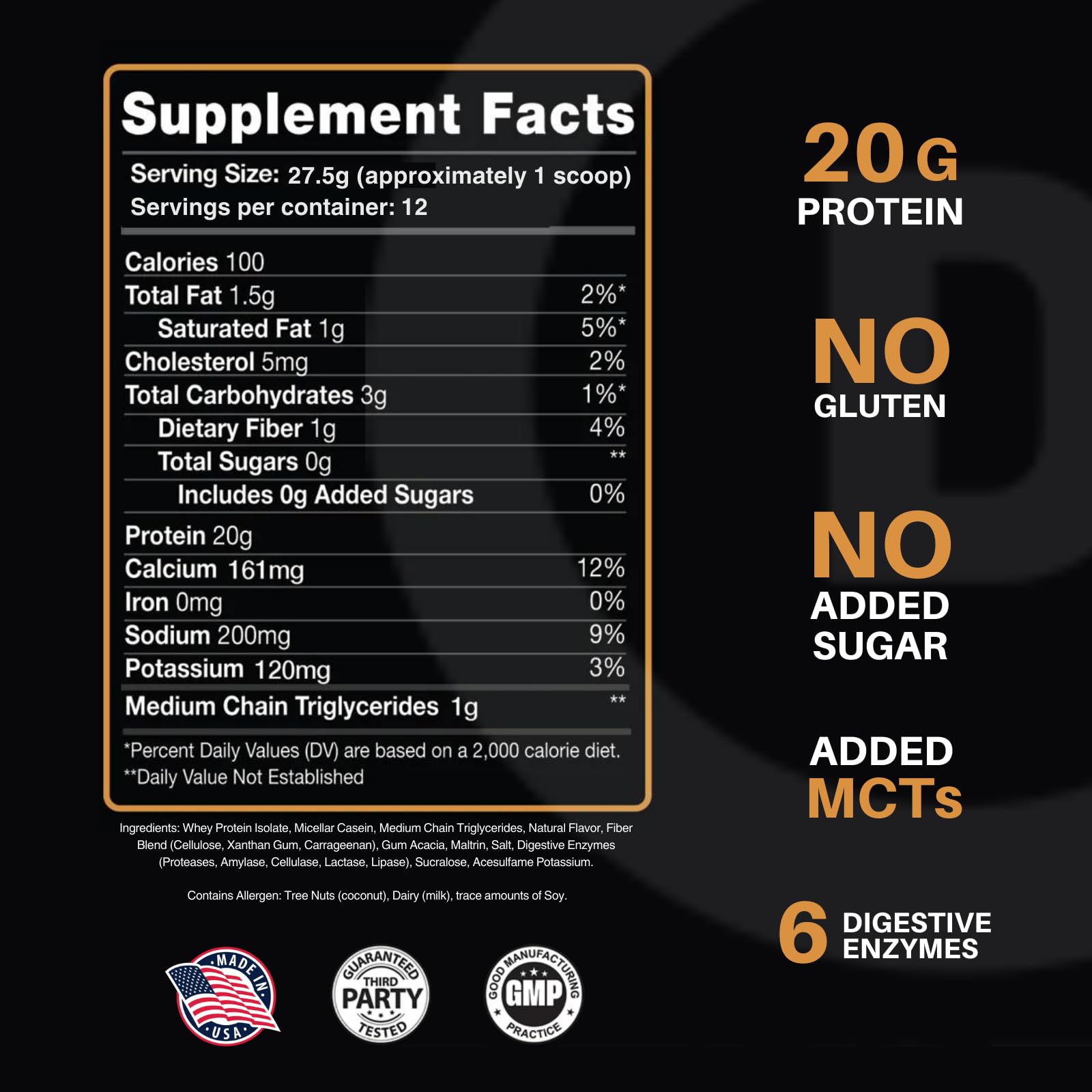 Devotion Nutrition Protein Powder Blend - Gluten Free, Keto Friendly, No Added Sugars | 20g Whey & Micellar Protein with 1g MCT | 12 Single Serve Packets in Angel Food Cake Flavor | Perfect for Post-Workout Recovery & Healthy Snacking