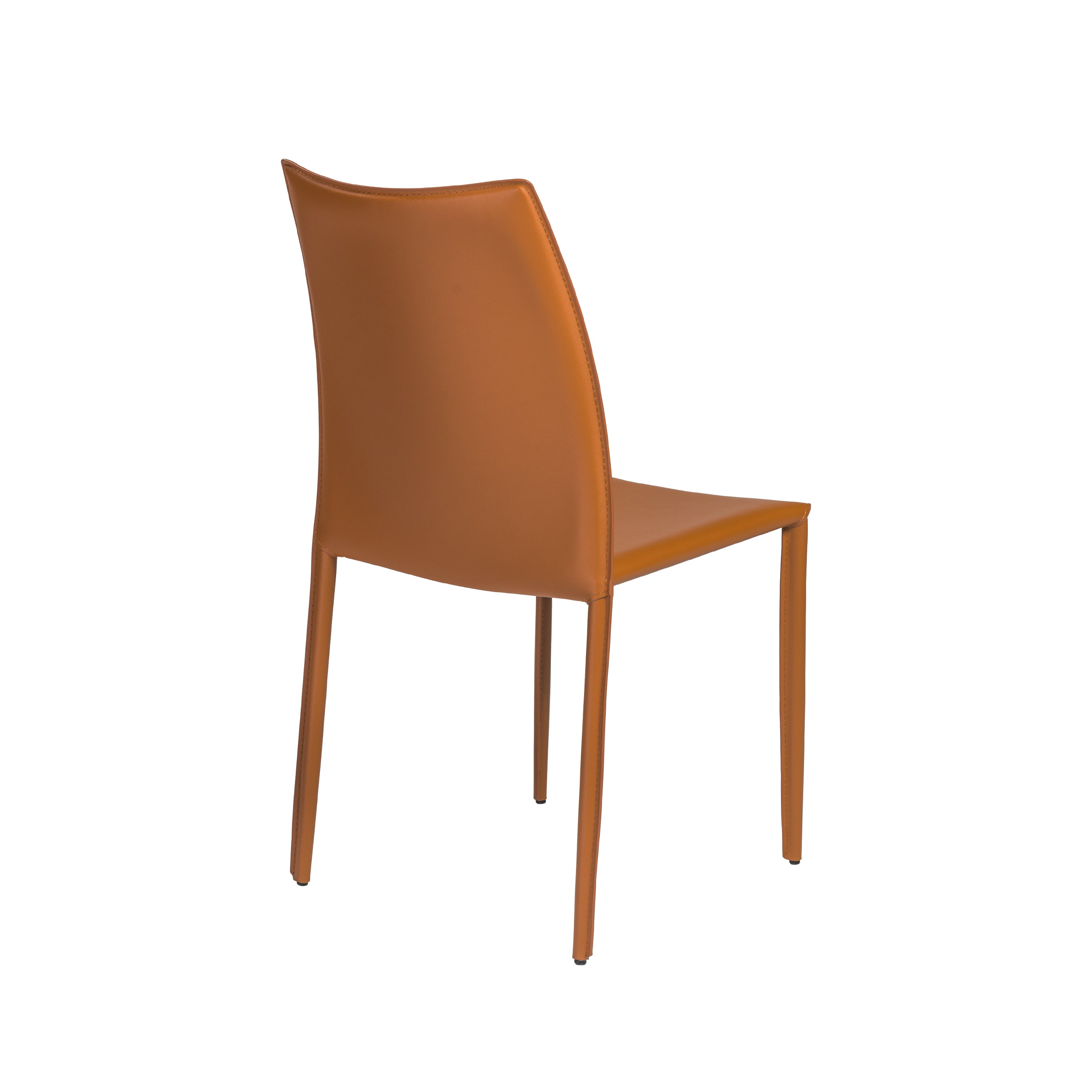 Euro Style Dalia Stacking Side Leather Chairs - Set of 2, Modern Stackable Dining Chairs for Small Spaces, Kitchen, Office or Outdoor Use