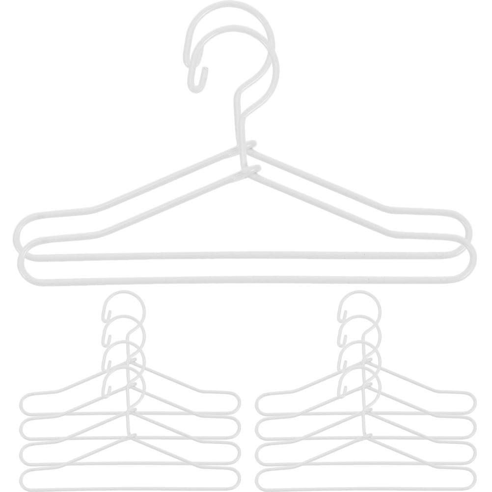 Jojofuny 10Pcs Metal Doll Clothes Hangers - Durable Wire Hangers for Doll Wardrobe, Gowns & Dresses - Perfect for Barbie, American Girl & 18