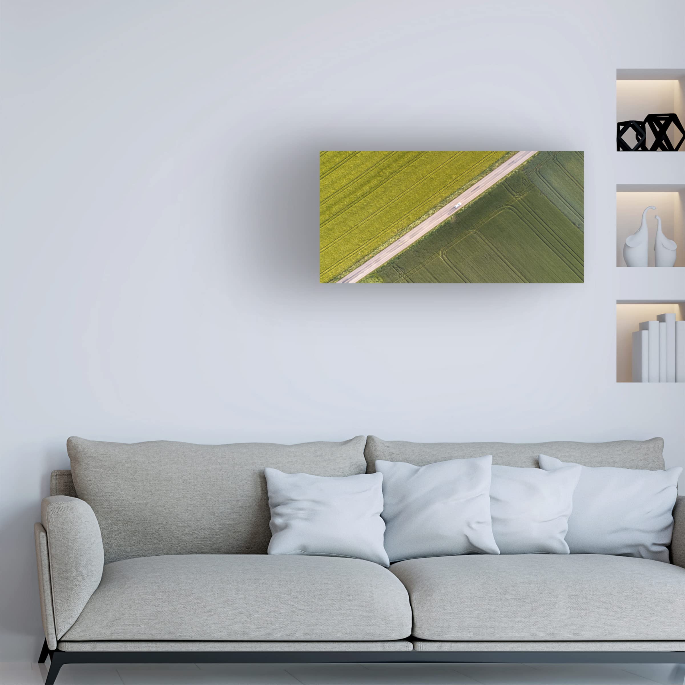 Trademark Fine Art 'Lines' Abstract Canvas Painting by Stephanie Kleimann - Modern Wall Art for Living Room, Bedroom & Office Decor