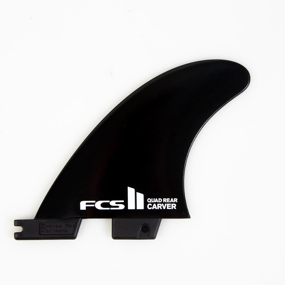 FCS II QUAD REAR Carver Glass Flex Fin Set - Black Small Size for Surfboards - Perfect for Performance Surfing and Wave Riding