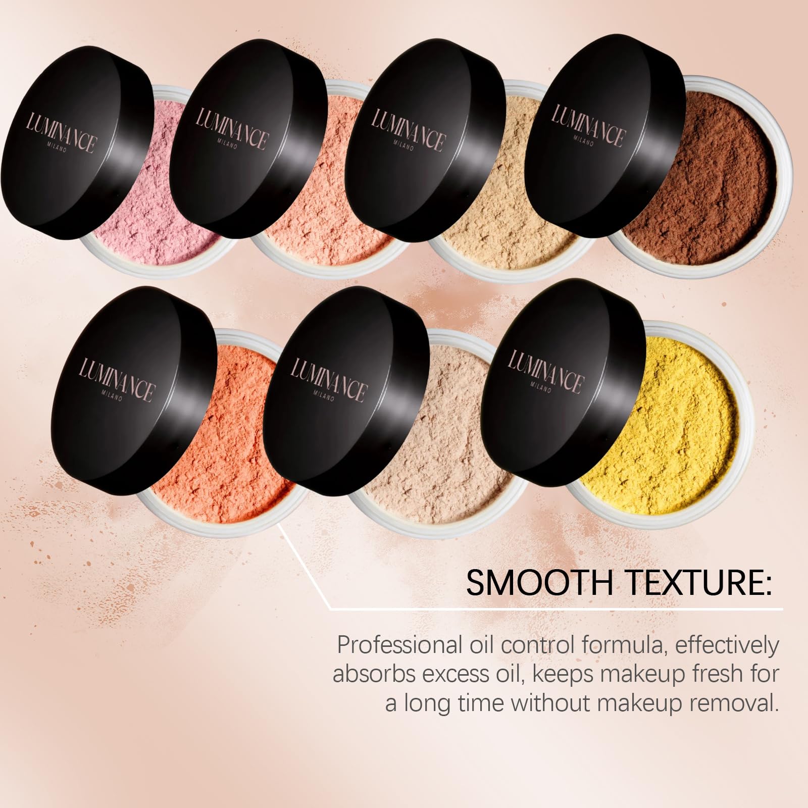 LUMINANCE MILANO Pink Blurring Setting Powder - Translucent Finishing Powder for All Skin Tones | Brightening Makeup for Fair to Dark Skin | Perfect for Daily Wear & Photo Shoots