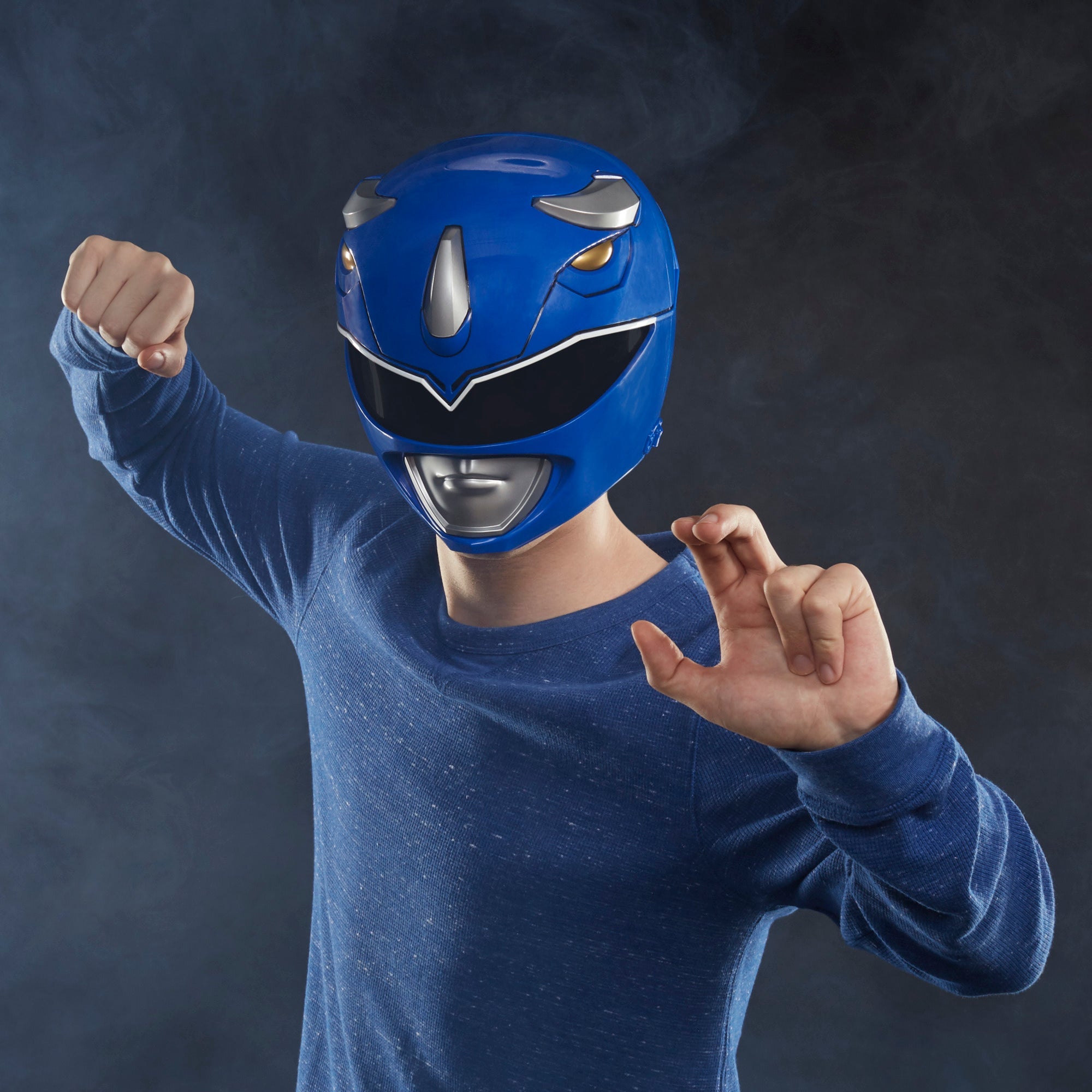 Power Rangers: Lightning Collection Mighty Morphin Blue Ranger Helmet - Premium Collectible Cosplay Helmet for Fans & Halloween Costume