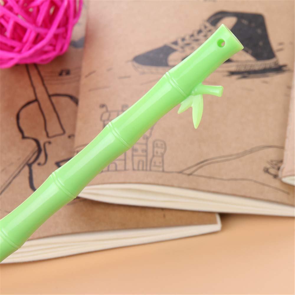 Kawaii Bamboo Gel Pens - 6 Pack Cute Writing Pens for School, Office & Kids | Fun Stationery Gift for Girls, Novelty Gel Ink Pens for Journaling, Note Taking & Creative Writing