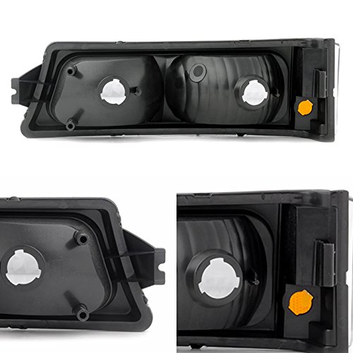AKKON Black Headlights & Bumper Signal Lights with Side Amber for 2003-2006 Chevy Silverado 1500/2500HD Avalanche Pickup Truck - Upgrade Your Truck's Style & Visibility for Night Driving & Off-Road Adventures