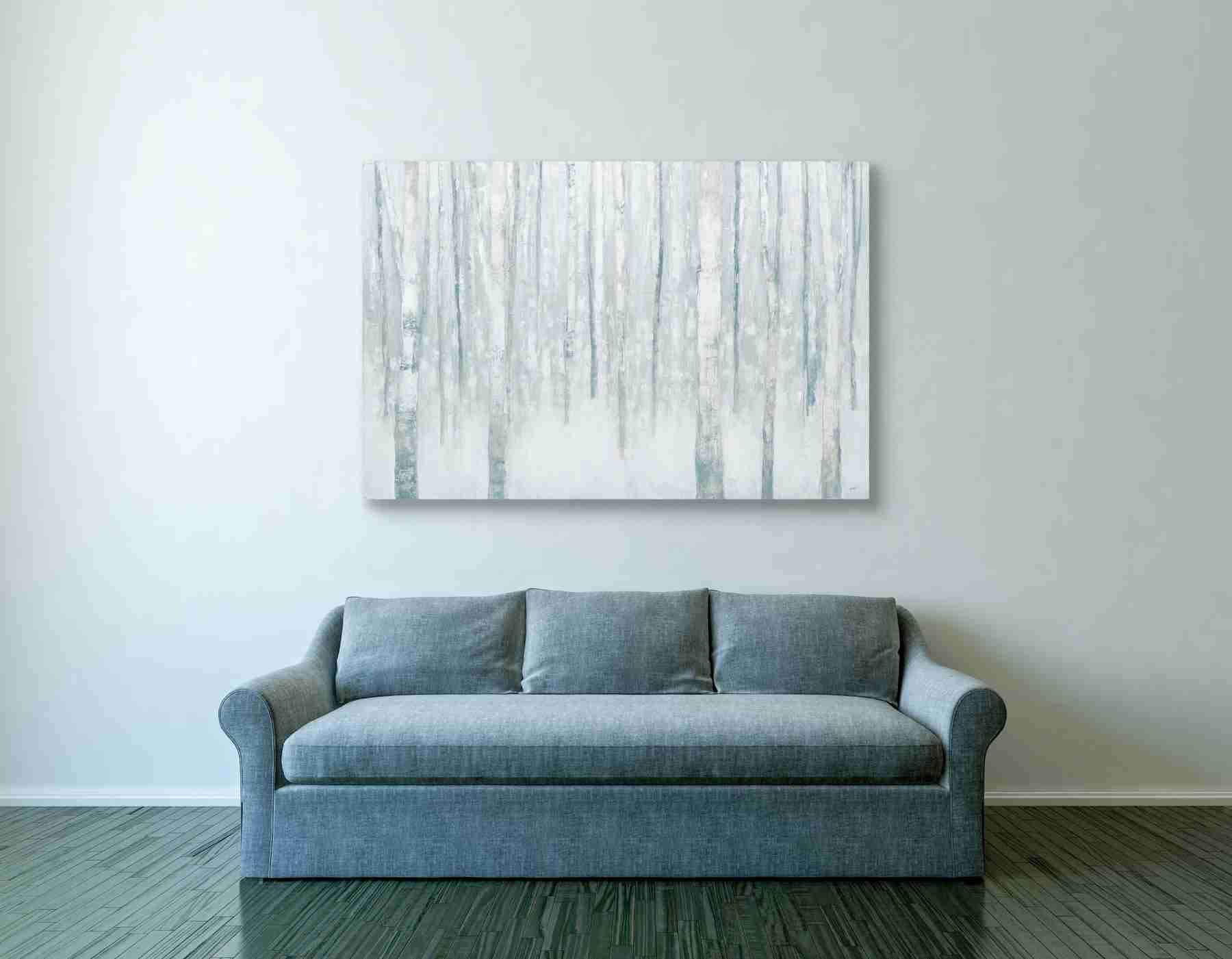 Birches In Winter Blue by Julia Purinton - 40x60 Inch Canvas Wall Art for Living Room, Bedroom & Office Decor - Winter Landscape Painting - Ready to Hang