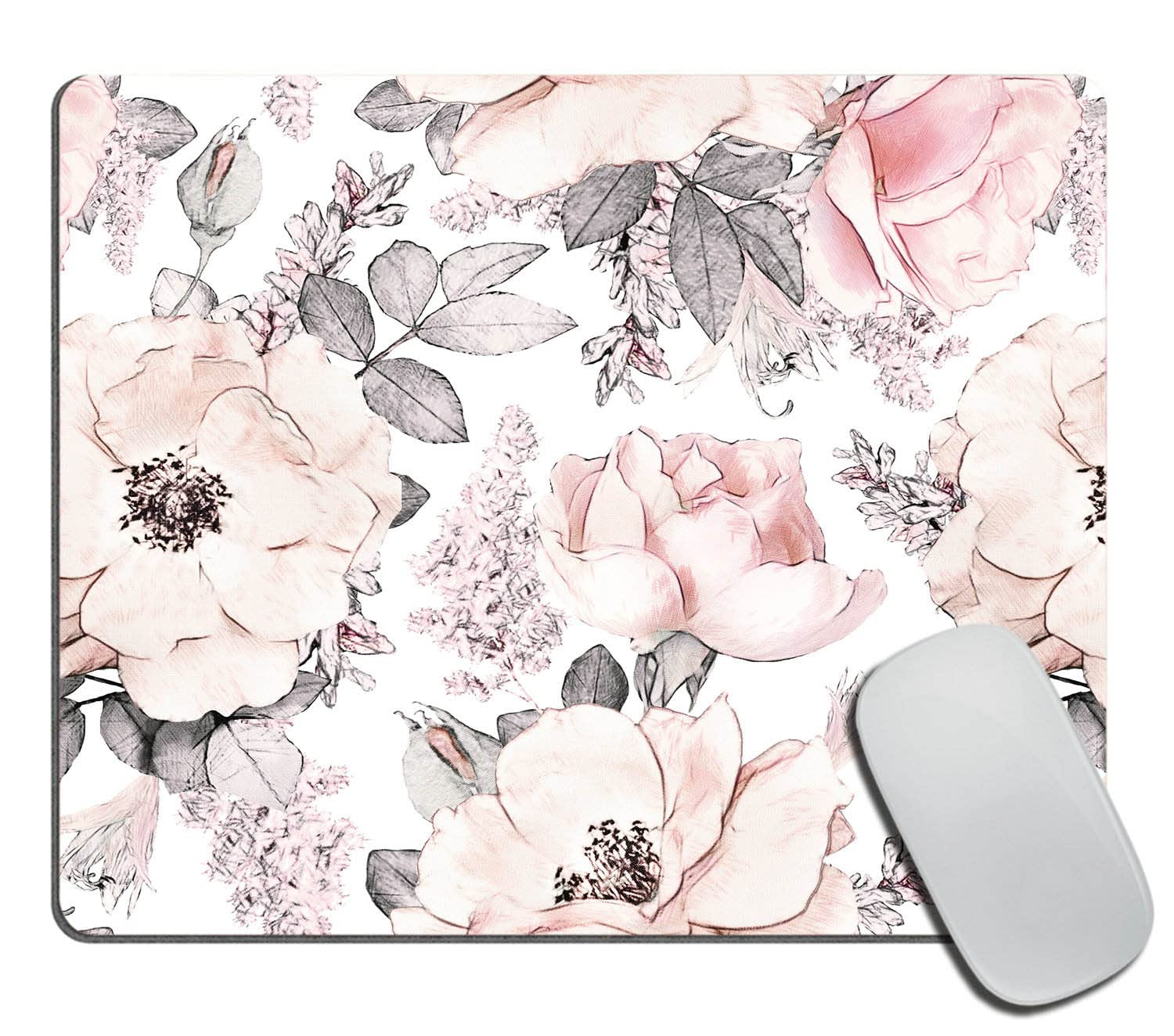 Non-Slip Watercolor Flower Mouse Pad - 9.5
