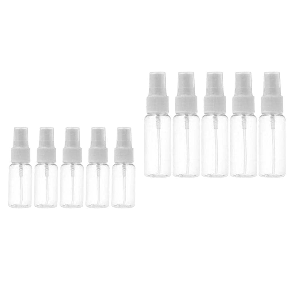 10 Pack Empty Fine Mist Spray Bottles 30ml/10ml - Portable Refillable Cosmetic Containers for Makeup, Skincare, Haircare & Travel Essentials