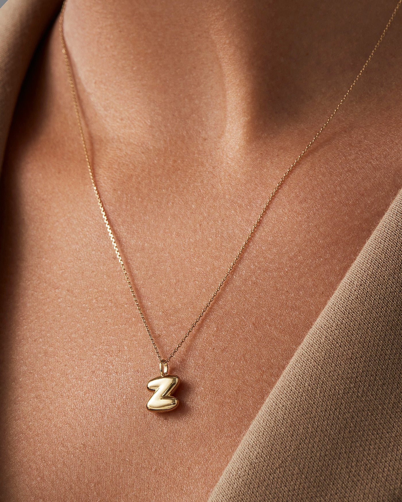 14K Gold Bubble Letter Necklace - Personalized Initial Pendant Jewelry for Women - Perfect for Birthdays, Anniversaries & Everyday Wear