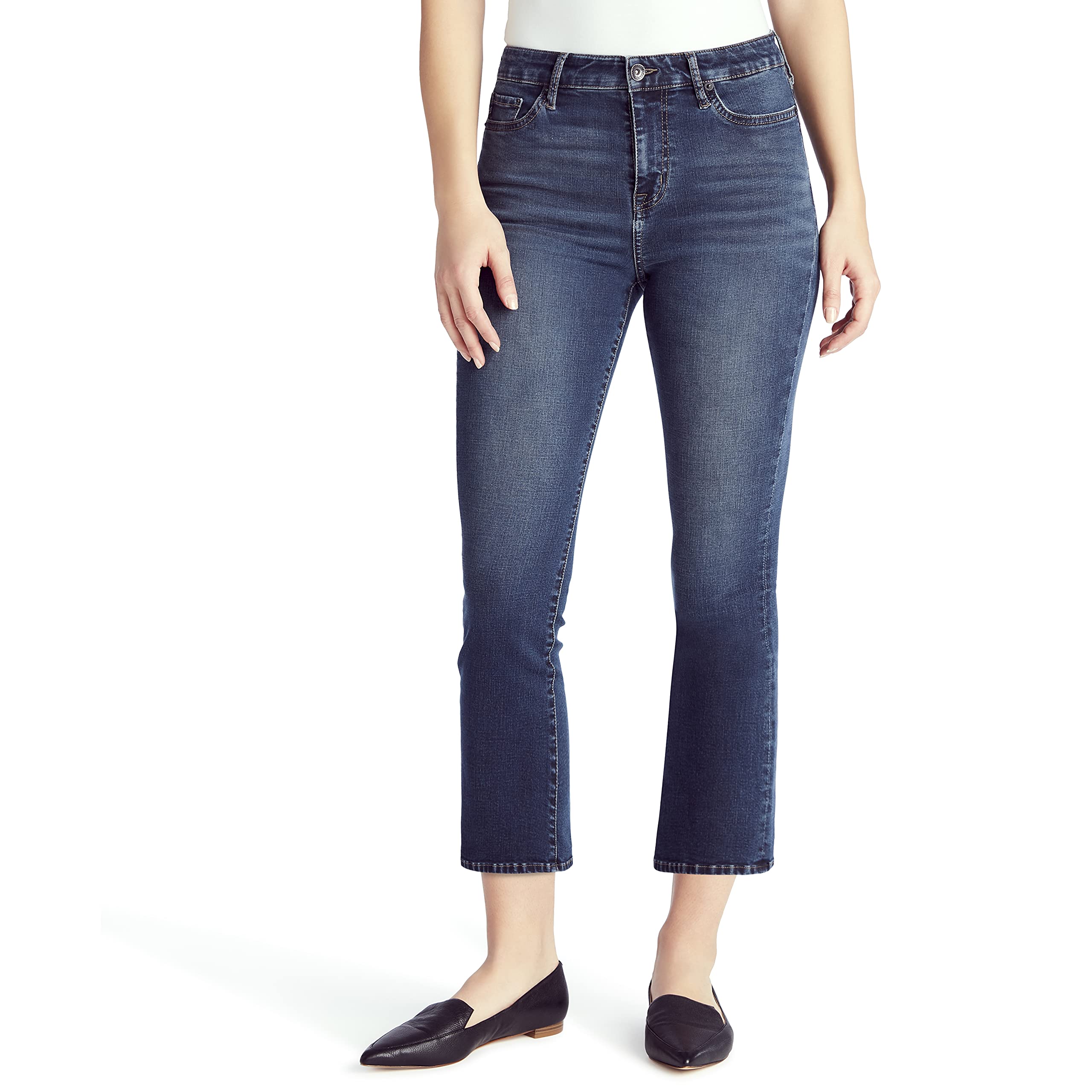 Chaps Women's Mid Rise Crop Kick Jean - Addison Fit, Size 29/8 | Comfortable Stretch Denim for Casual Wear & Everyday Outfits