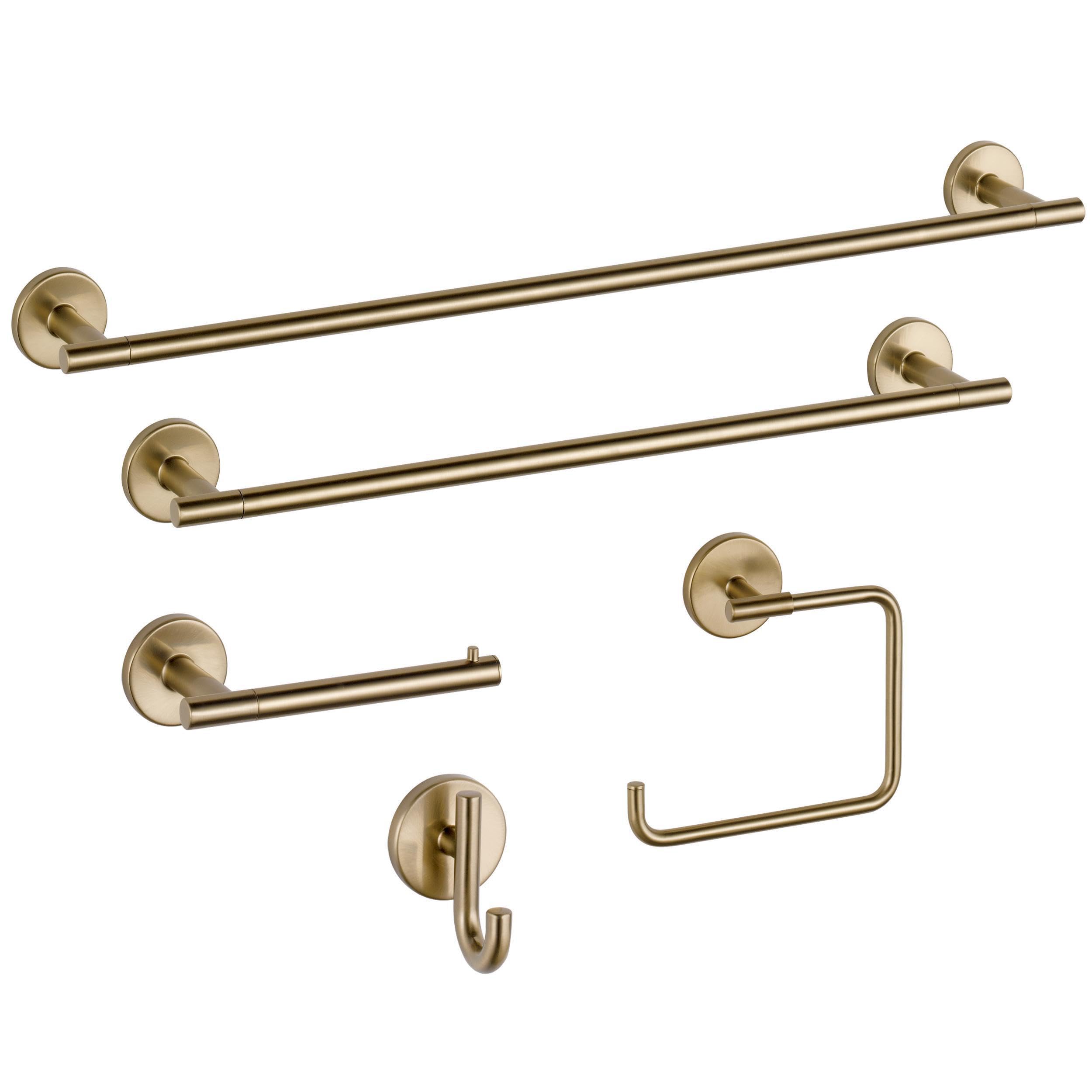 Delta Trinsic 1-Pack Champagne Bronze Toilet Paper Holder - Single Post Wall Mount Tissue Roll Holder for Bathroom Organization - Durable Bathroom Accessories for Home, Apartment & Office (75950-CZ)