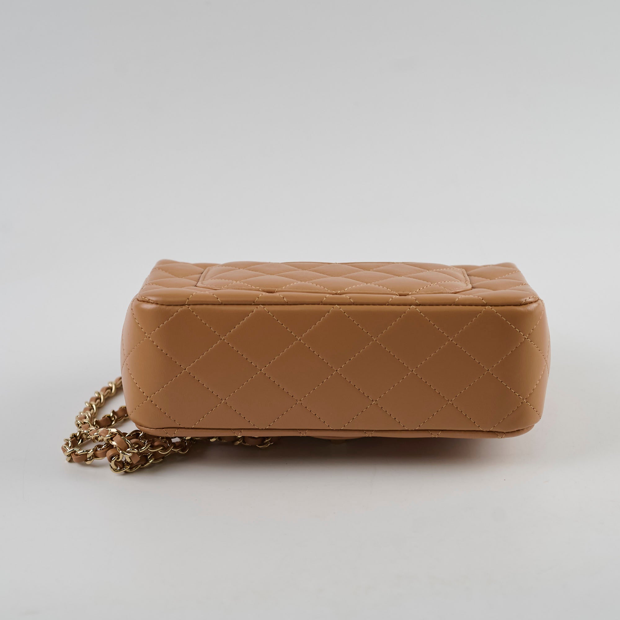 Chanel Mini Rectangular Top Handle Bag in Dark Beige with Microchip - Perfect for Evening Parties, Date Nights & Luxury Fashion Accessories