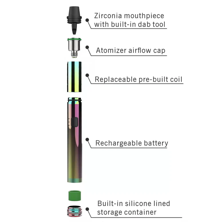 Crossing Coil King AIO Dab Pen - 650mAh Rechargeable Battery for Concentrates | Portable Wax Vaporizer for On-The-Go Dabbing | Perfect for Travel, Hiking & Discreet Use