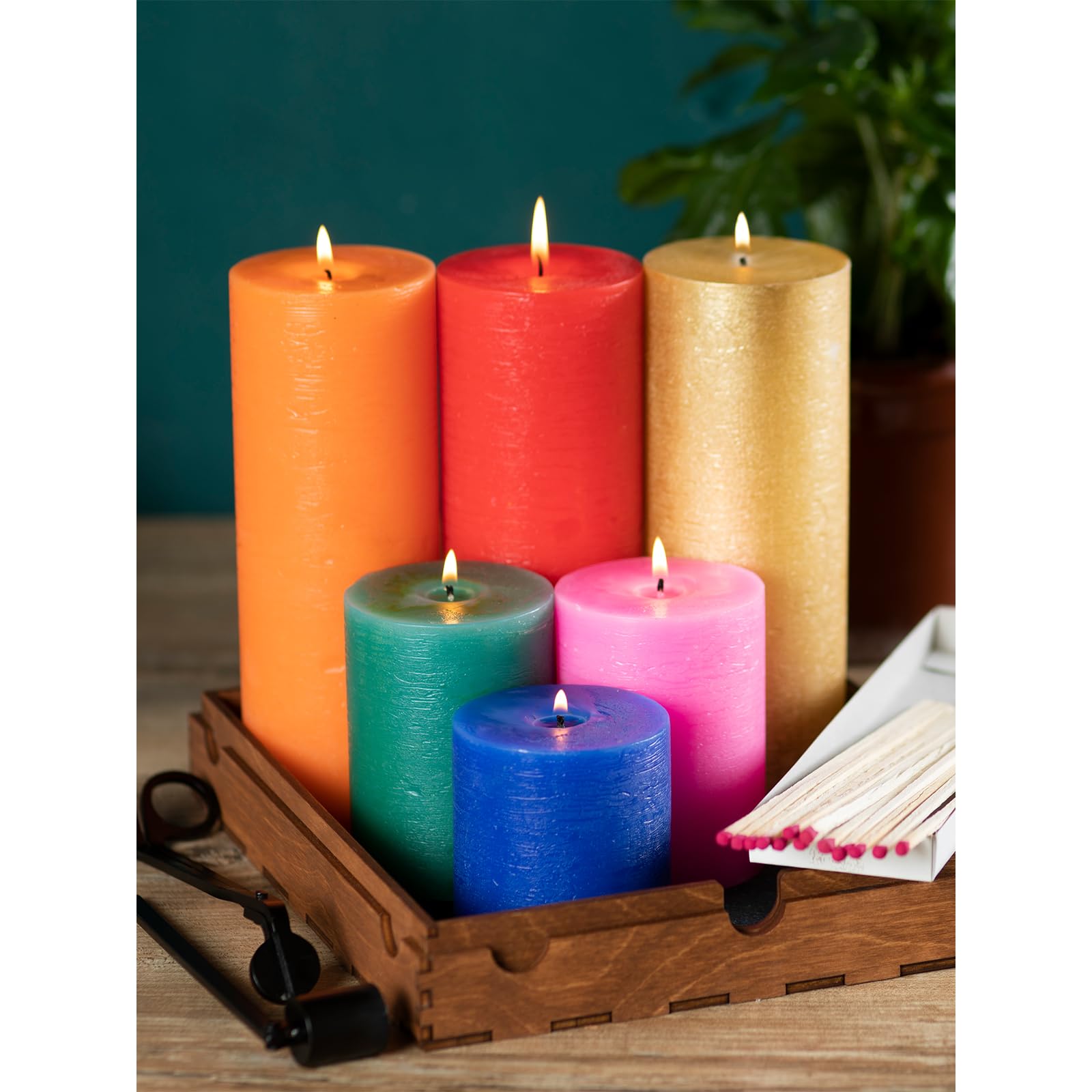 CANDWAX 3-Pack Pillar Candles 3