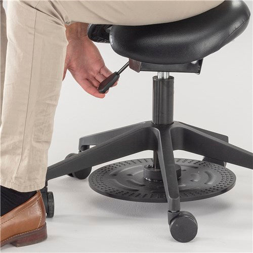 Safco 3438BL Vinyl Lab Stool - Adjustable Saddle Seat for Laboratories, Classrooms & Workstations | Ergonomic Design for Comfort & Support