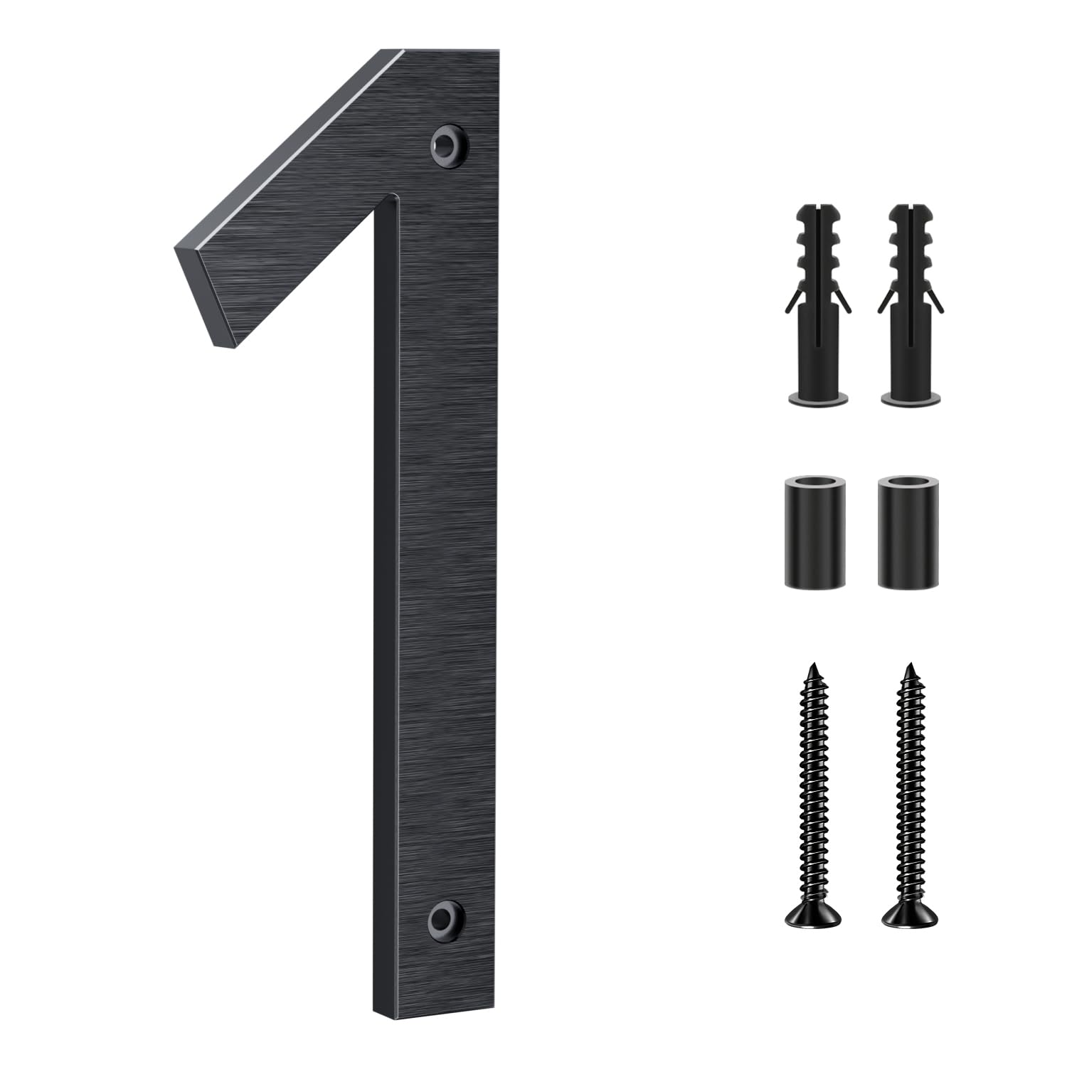8 Inch Black Modern Floating Metal House Numbers - Large Aluminum Address Plaque for Front Door, Outdoor Brick House - Weatherproof & Durable Home Signage (Perfect for Mailbox, Porch, Garage & Garden Decor)