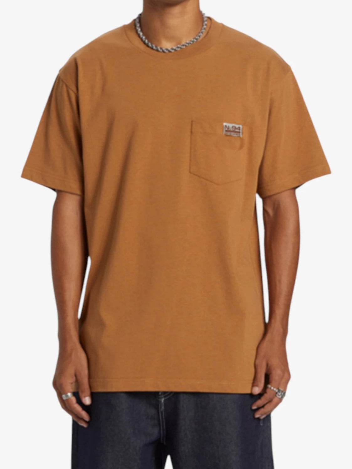 DC No 94 Worker Pocket T-Shirt - Brown Cotton Work Shirt with Chest Pocket for Men | Perfect for Construction, Landscaping & Outdoor Workwear
