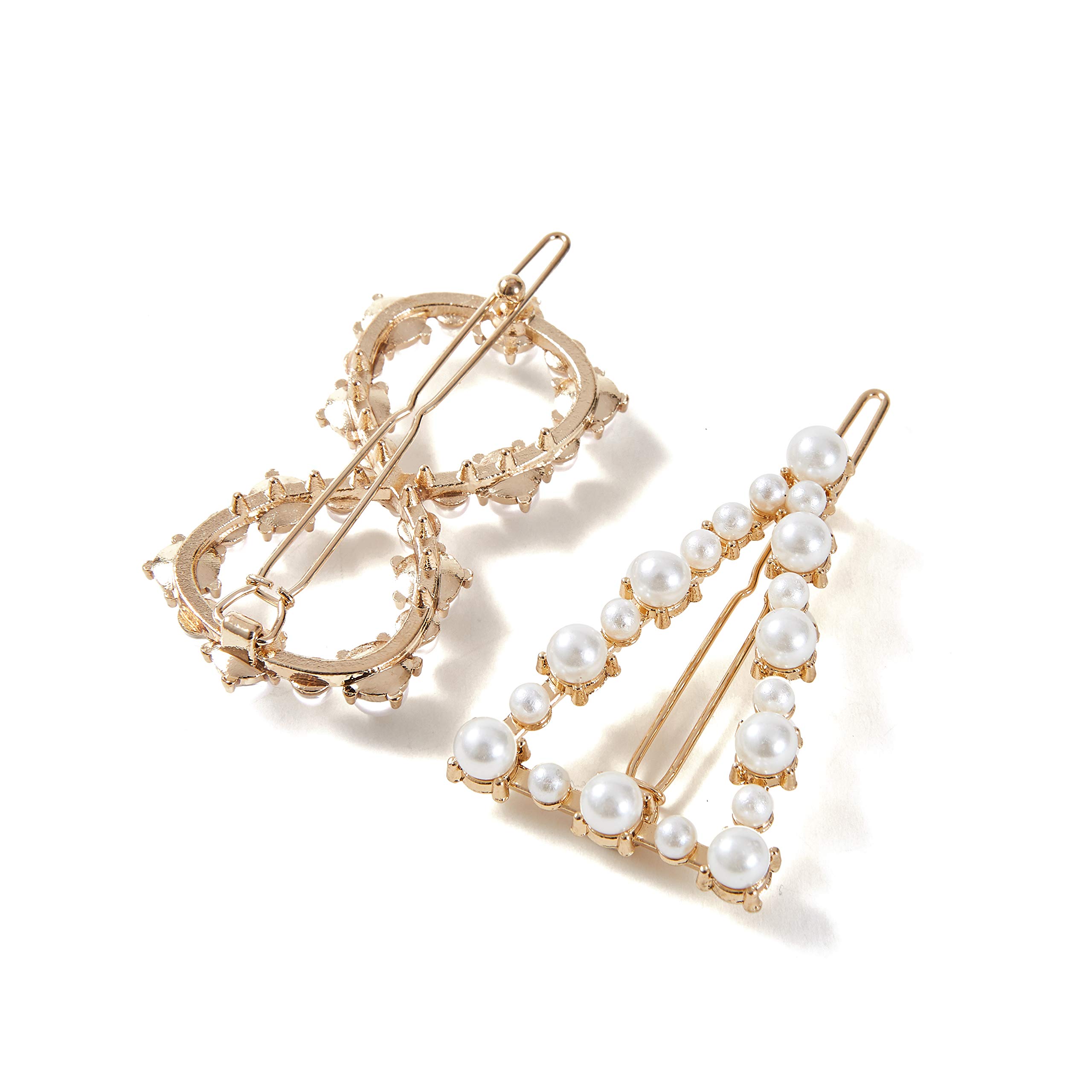 Elegant Crystal Pearl Hair Clips for Women - Metal Hair Barrettes, Bobby Pins & Hair Accessories - Perfect for Weddings, Parties & Everyday Style