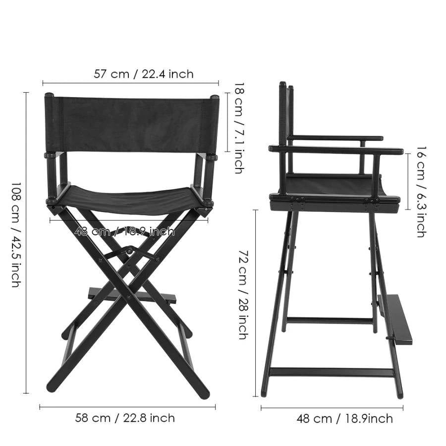 Portable Director Makeup Chair MC151 - Lightweight Folding Styling Chair for Salon, Film Set & Home Beauty Use