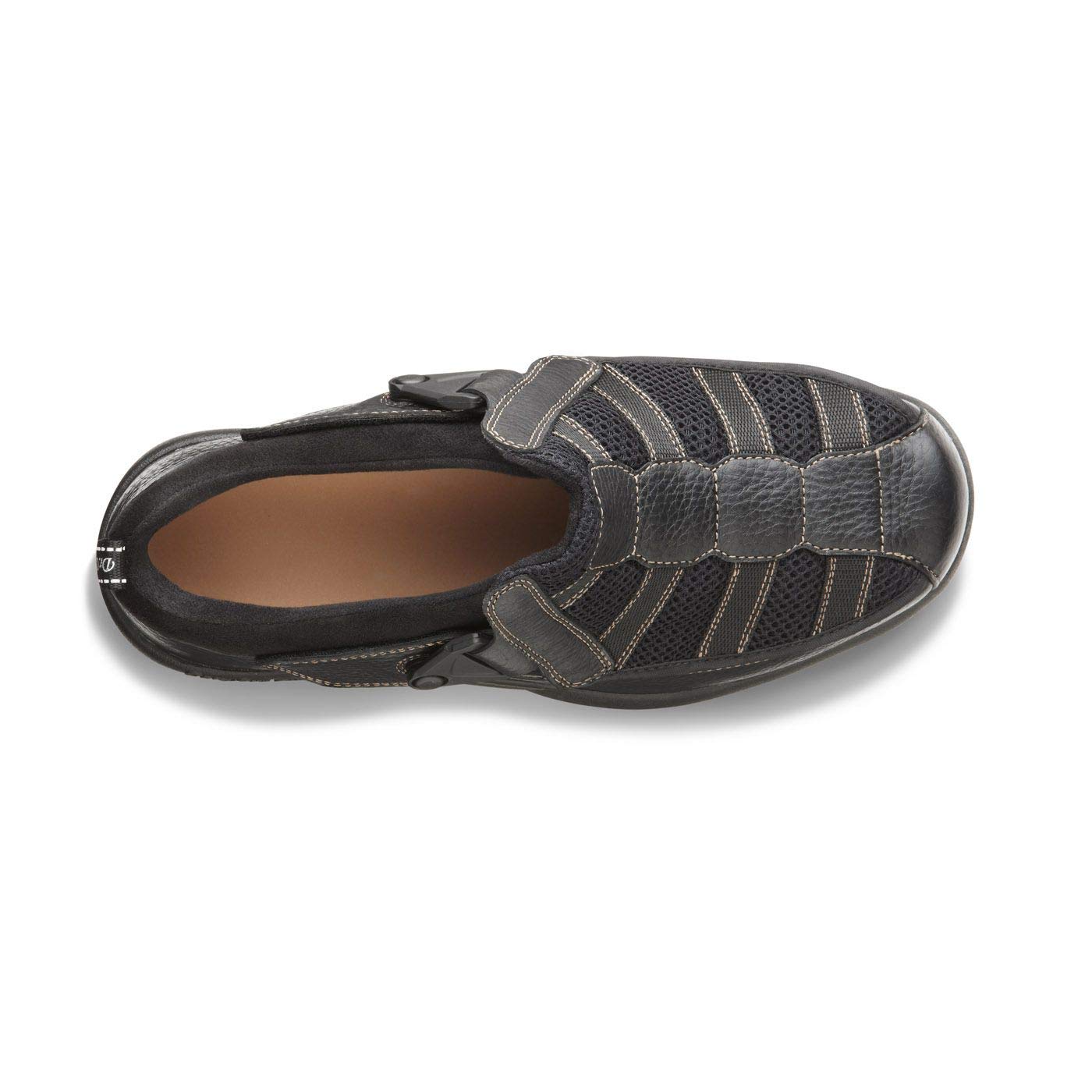 Dr. Comfort Edward X Double Depth Men's Walking Shoes - Leather & Mesh Stretchable Diabetic Shoes for Men with Arch Support - Ideal for Walking, Travel & Daily Comfort