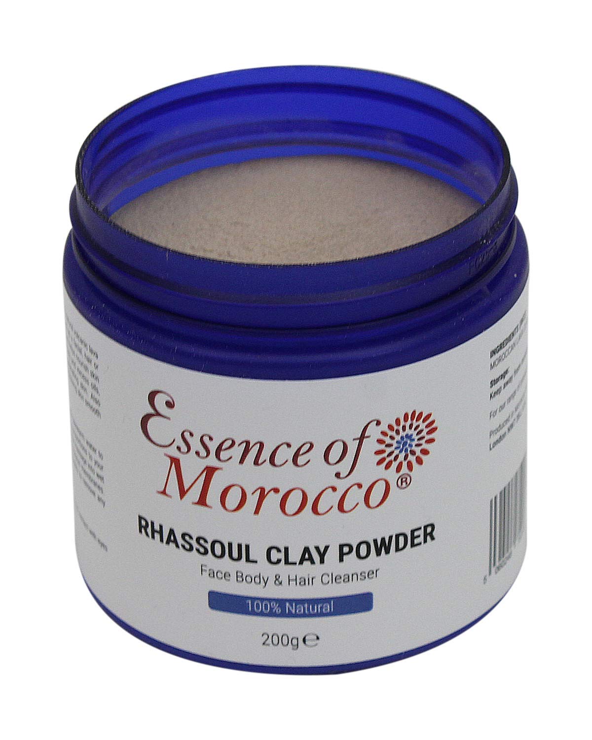 Pure Moroccan Rhassoul Clay Powder - 100% Natural Ghassoul Clay for Deep Cleansing Facial, Body & Hair Mask (200g / 7oz) - Detox, Exfoliate & Nourish Skin - Ideal for Spa, Acne Treatment & Hair Care Routine