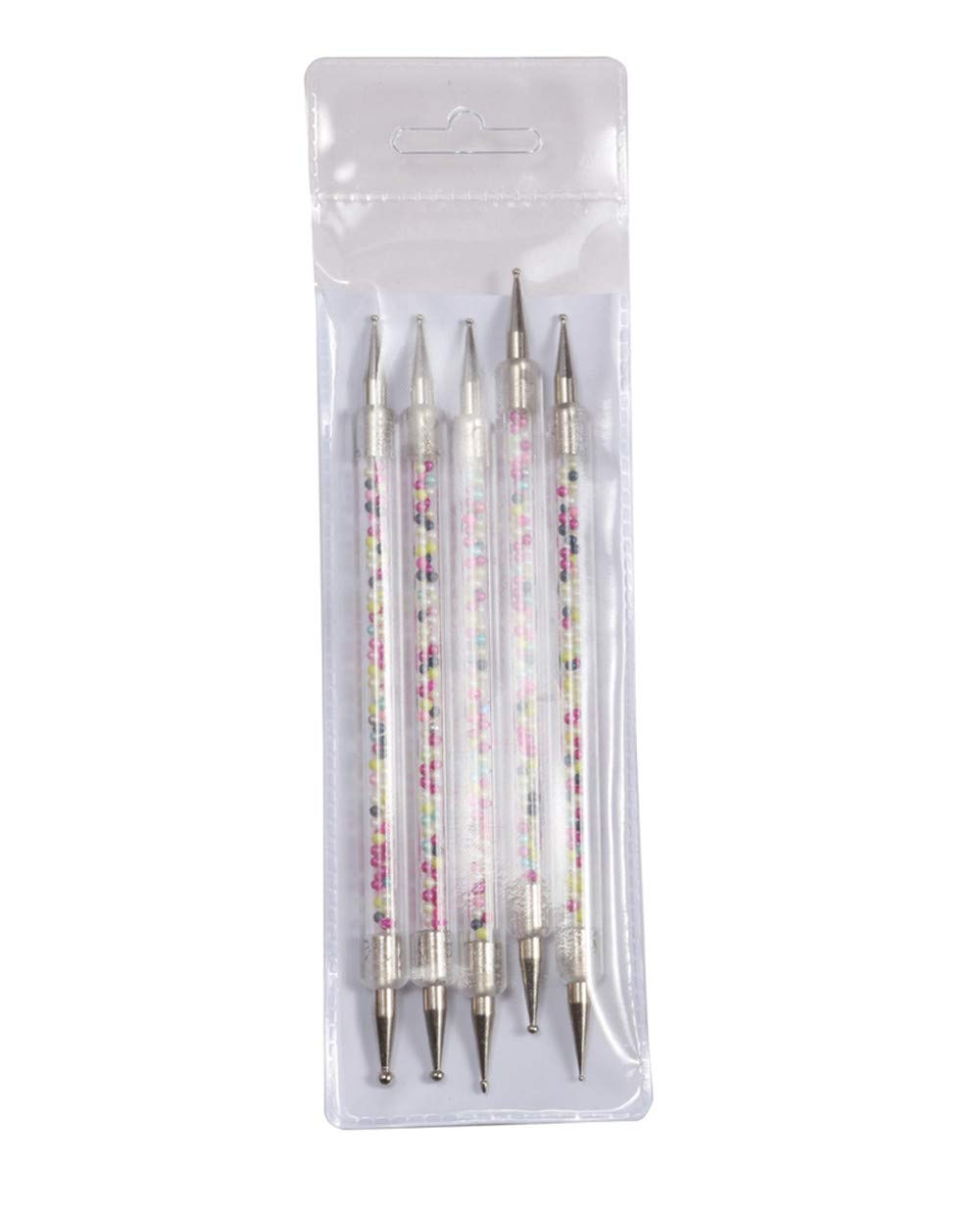 5Pcs Professional Double Head Nail Dotting Pen Set - Nail Art Tools for Natural, False & Acrylic Nails - Perfect for DIY Manicure, Nail Design & Salon Use