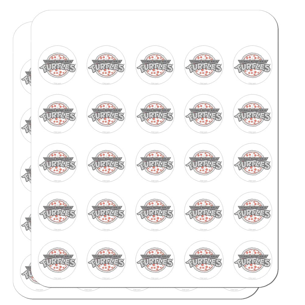 Teenage Mutant Ninja Turtles Pizza Logo Planner Stickers - 50pcs Scrapbooking Decals for Journals, Calendars & DIY Crafts - Perfect for TMNT Fans, School Supplies & Party Decorations