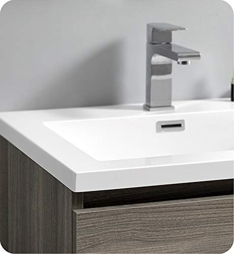 Fresca Lazzaro 24 Inch Gray Wood Modern Bathroom Storage Cabinet - Freestanding Vanity for Bathroom Organization (Sink Not Included) | Perfect for Small Bathrooms, Powder Rooms & Apartment Decor