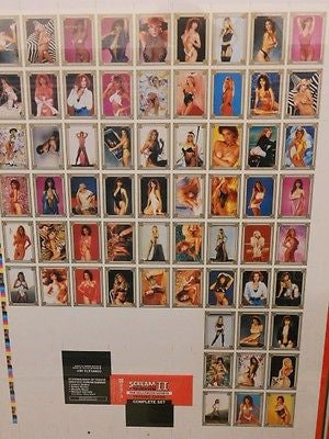 Rare 1990s Scream Queens Series 2 Uncut Trading Card Sheet - Perfect for Horror Collectors & Nostalgic Memorabilia Displays