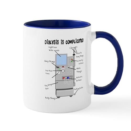White/Navy Inside - Dialysis Mugs