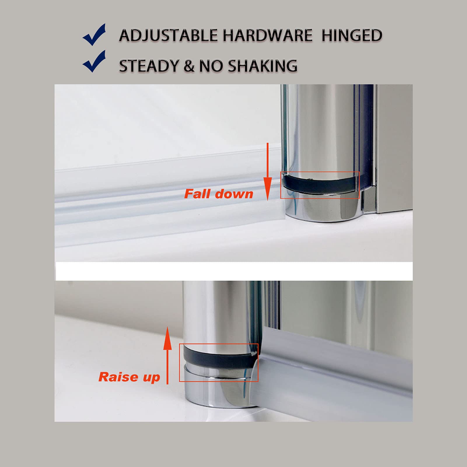 Frameless Pivot Shower Door 27.5-29
