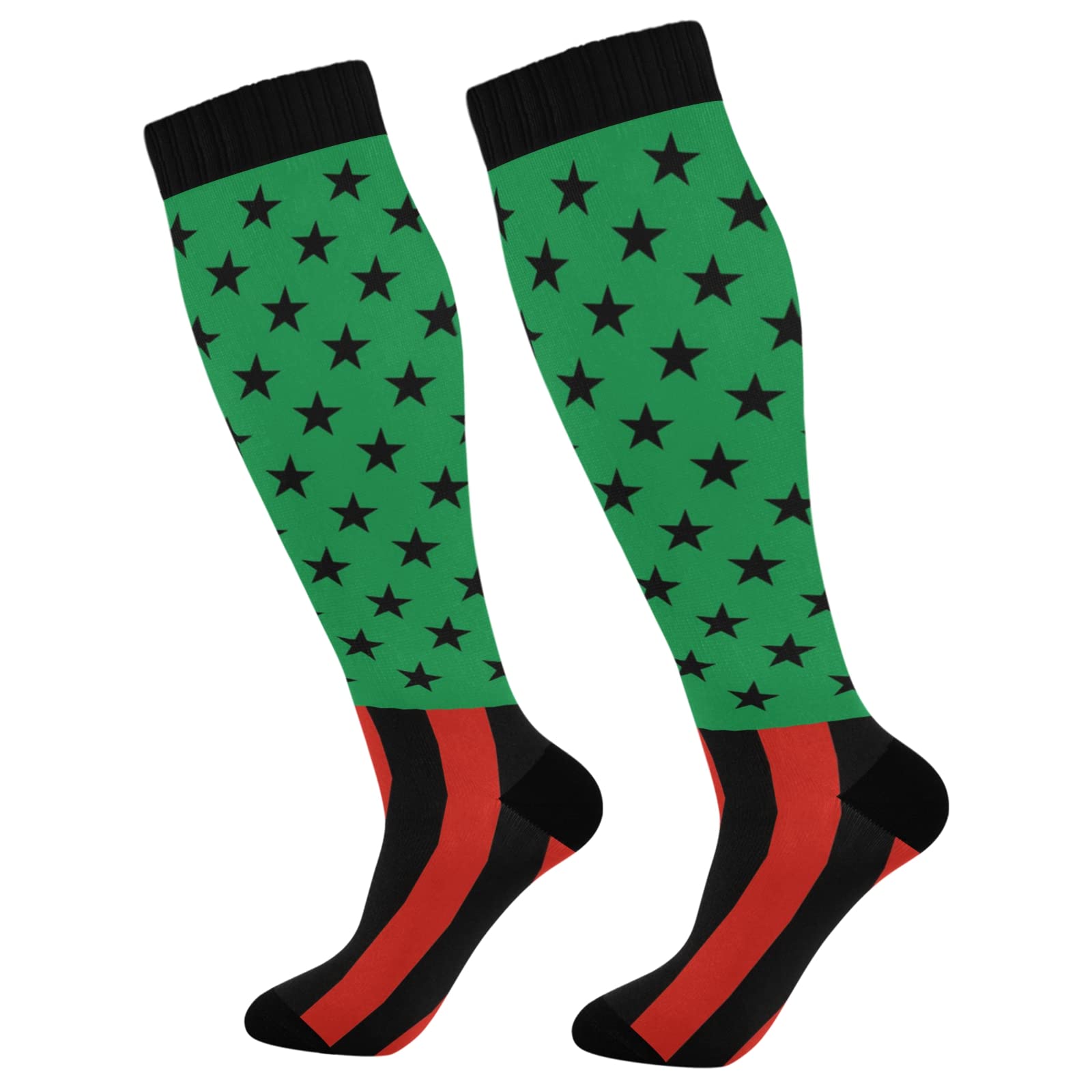 BGXW Compression Socks for Women & Men - 20-30mmHg Graduated Support Knee High Socks for Circulation, Travel & Running - 1 Pair Pack (Black) - Perfect for Nurses, Athletes & Long Flights