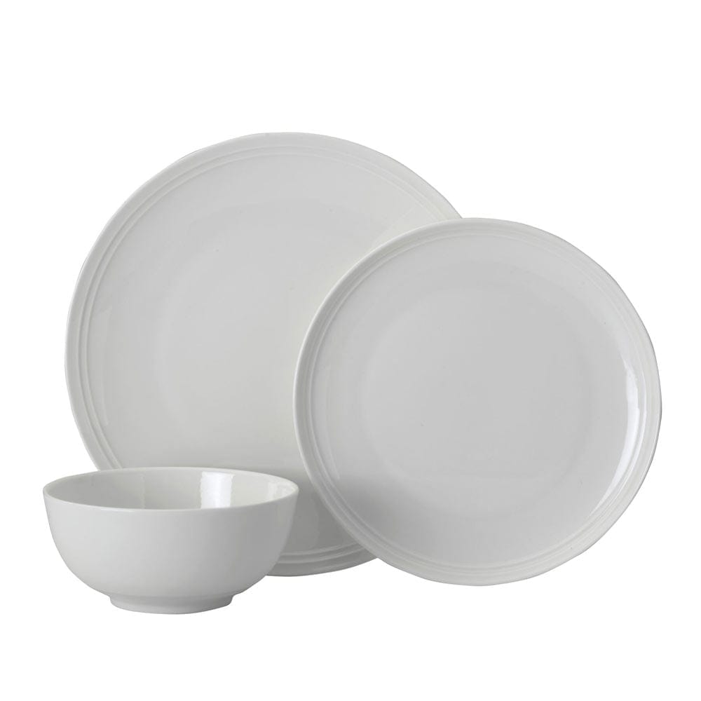 Kyler 12-Piece Dinnerware Set - Porcelain Plates, Bowls & Mugs for 4 People - Elegant Dinnerware for Family Meals, Dinner Parties & Everyday Use