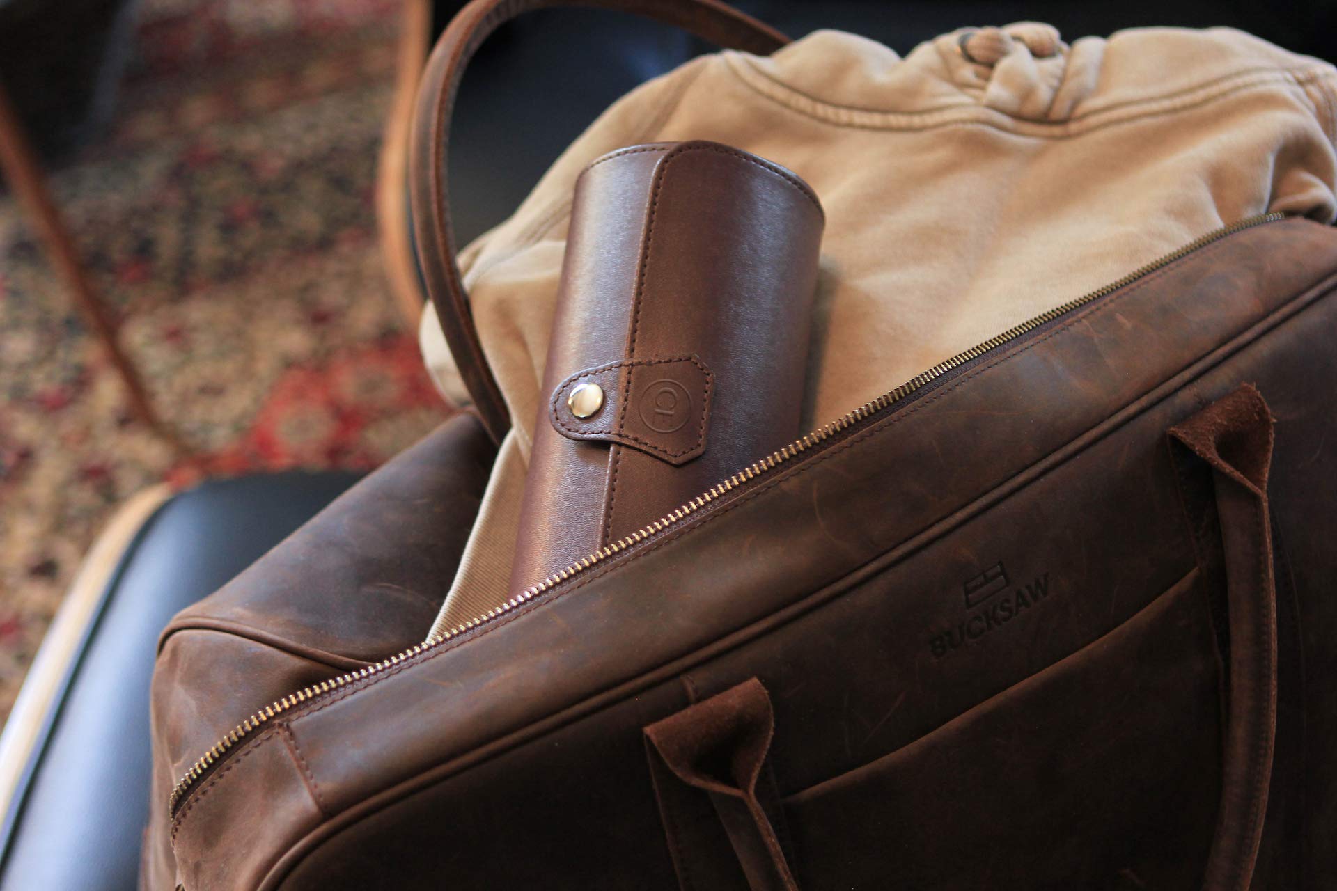 Premium Vegan Faux Leather Watch Case Roll Organizer - Travel Watch Display & Storage Holder for Men's Luxury Watch Collection (Brown) | Perfect for Business Travel, Watch Enthusiasts & Gift Giving