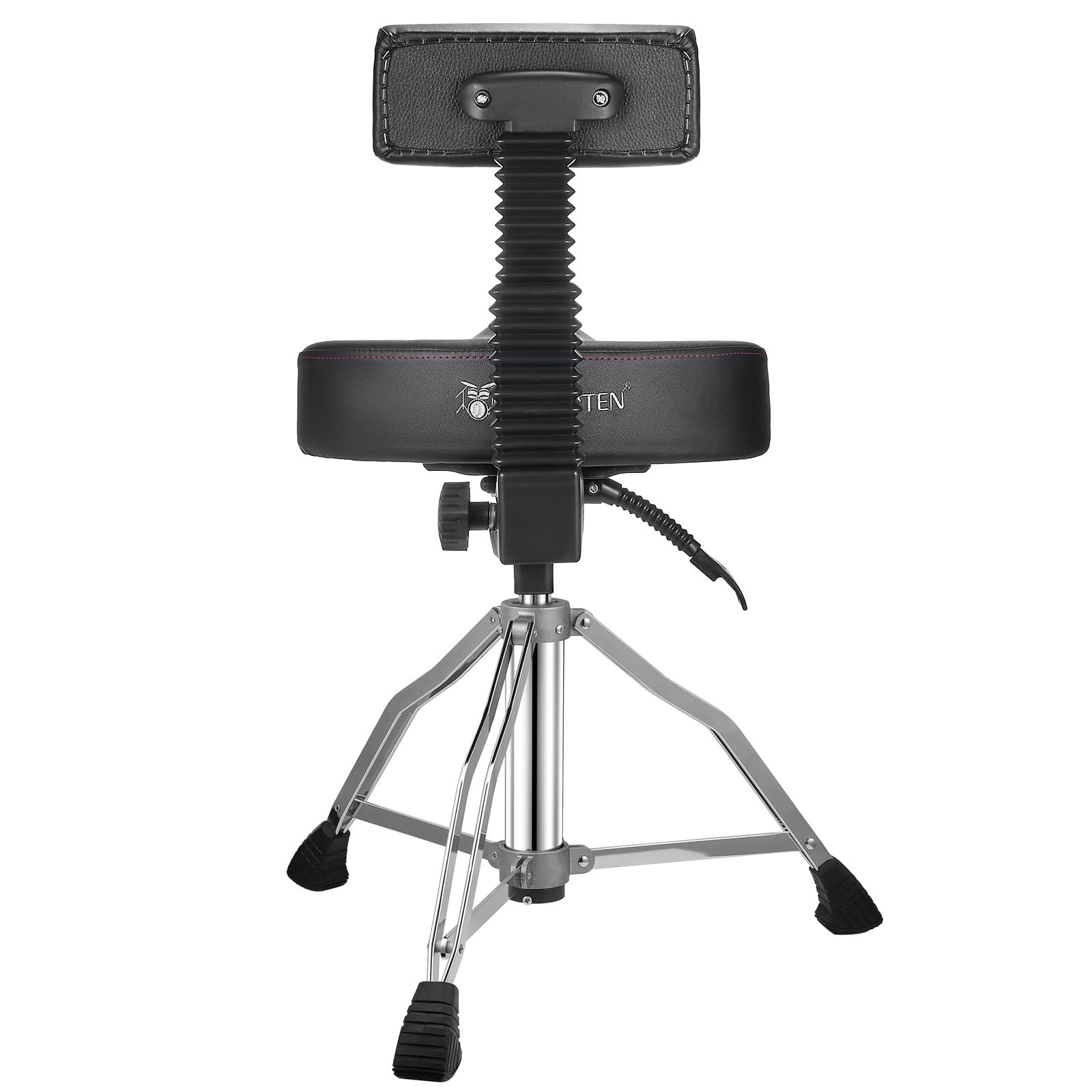 Adjustable Hydraulic Drum Throne with Memory Foam Seat & Backrest - Motorcycle Style Drum Chair for Adults & Professionals | Perfect for Drummers, Studio Sessions & Live Performances