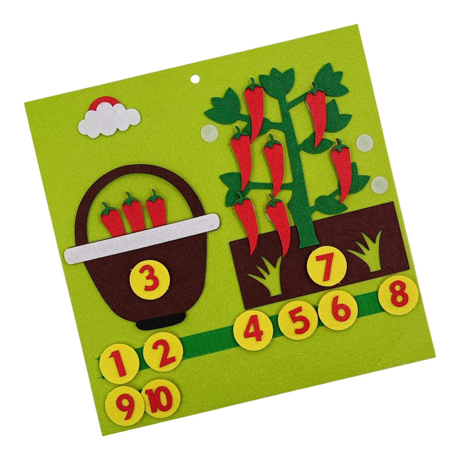 Montessori Math Toys for Toddlers - Vegetable Counting Busy Board with Chili Design - Early Learning Educational Toys for Kids - Perfect for Preschool Classroom & Home Learning Activities