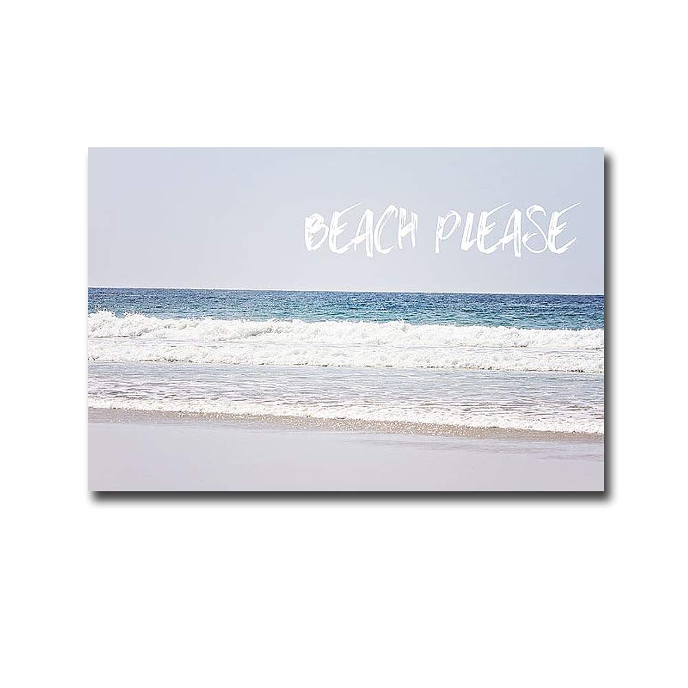 Beach Please by Sylvia Coomes - Premium Gallery-Wrapped Canvas Giclee Art Print (Ready to Hang) - Perfect for Coastal, Beach House & Boho Home Decor