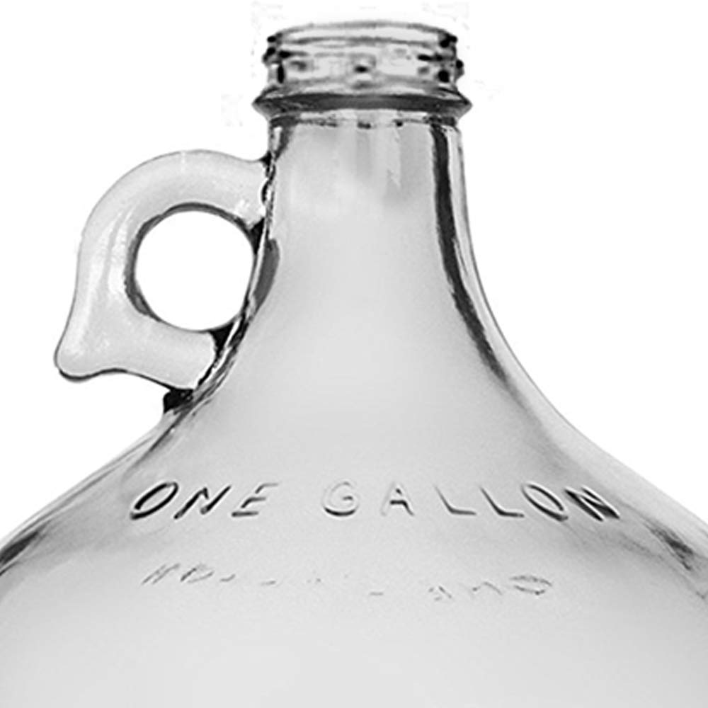 1 Gallon Glass Jugs with 38mm White Metal Screw Caps - Set of 8 - Perfect for Home Brewing, Kombucha Making, and Bulk Liquid Storage