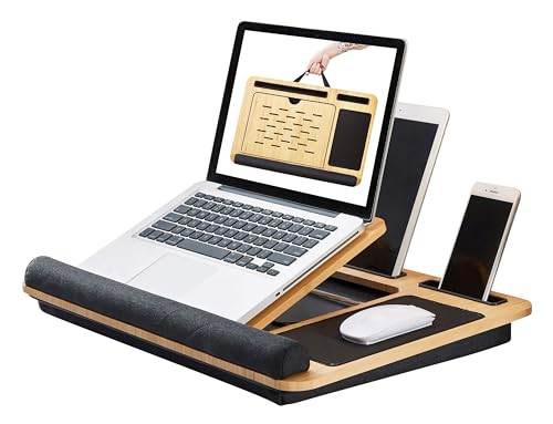 Natural Bamboo for Desk and Black Cushion
