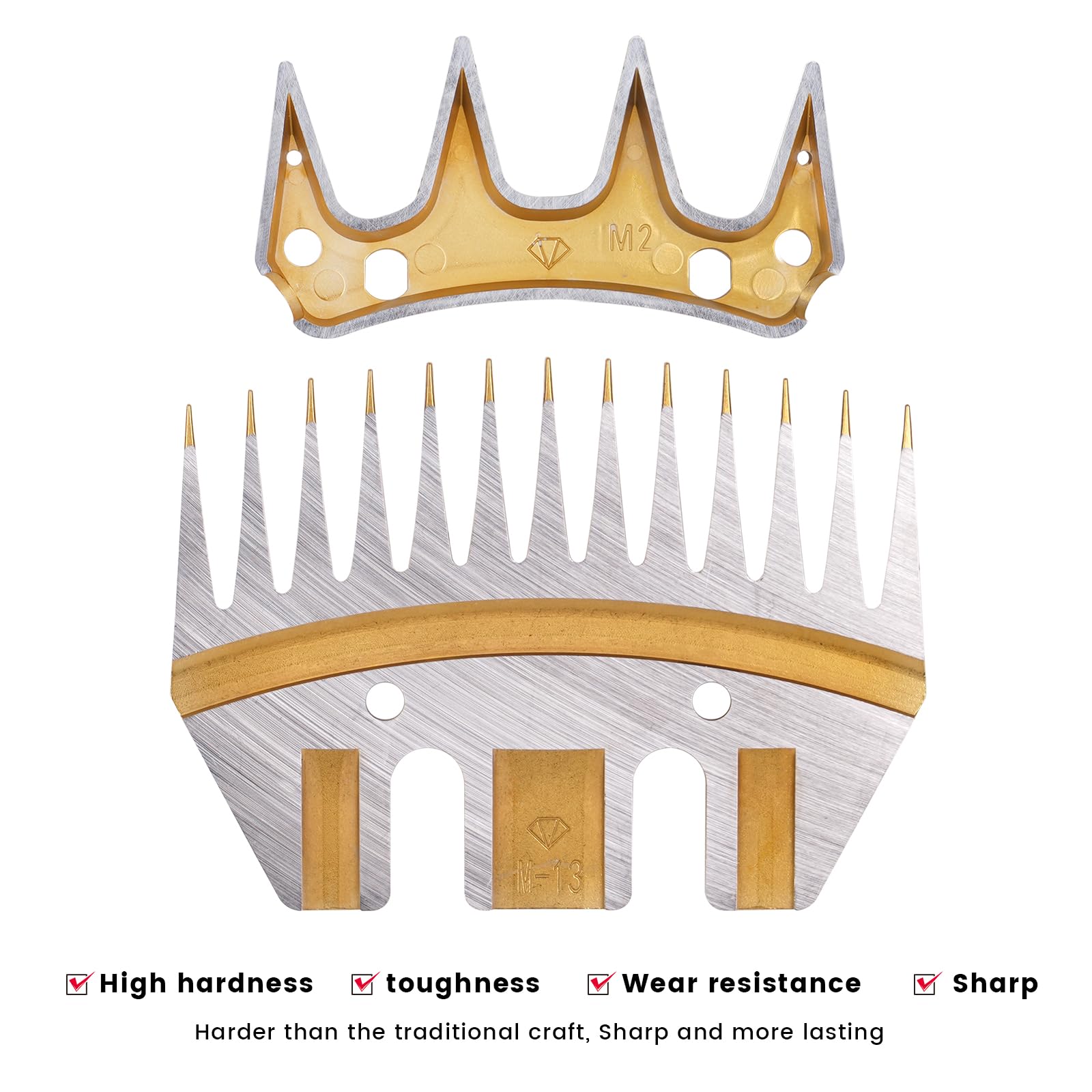 Premium 13-Tooth Straight Replacement Sheep Shears Blades for Electric Wool Clippers - Compatible with Sheep, Alpacas, Goats & Livestock Grooming - Ideal for Professional Shearing & Animal Hair Trimming at Farms, Ranches & Pet Grooming
