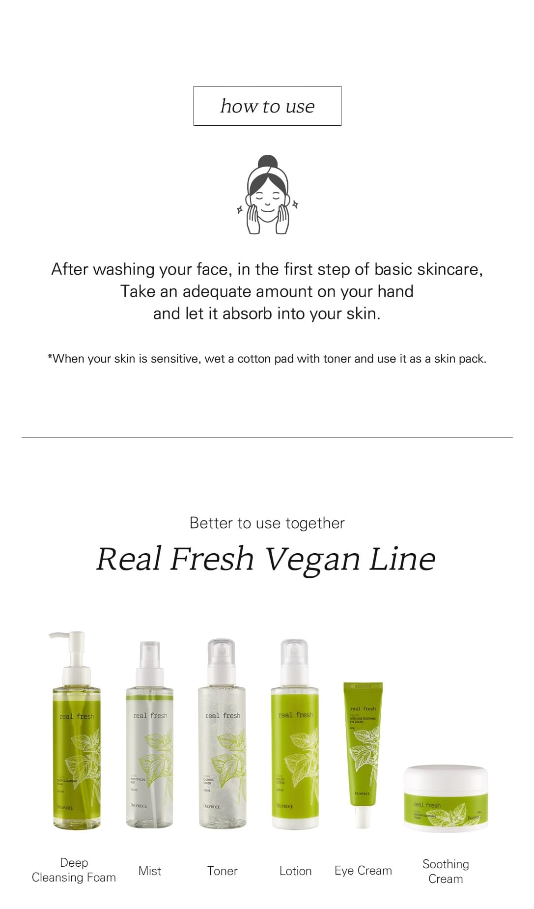 Deoproce Real Fresh Vegan Calming Toner 200ml - Korean Skincare with Rosemary, Jasmine, Chamomile, Sage & Lavender Extracts | Hydrating Facial Toner for Sensitive Skin, Soothing & Calming Irritation | Perfect for Daily Skincare Routine & Post-Cleansing Treatment
