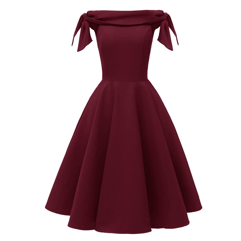 YLDCN Women's Sexy Off Shoulder Tie Sleeve Dress - Summer Casual Glamorous Midi Skirt for Date Night, Party & Beach Vacation