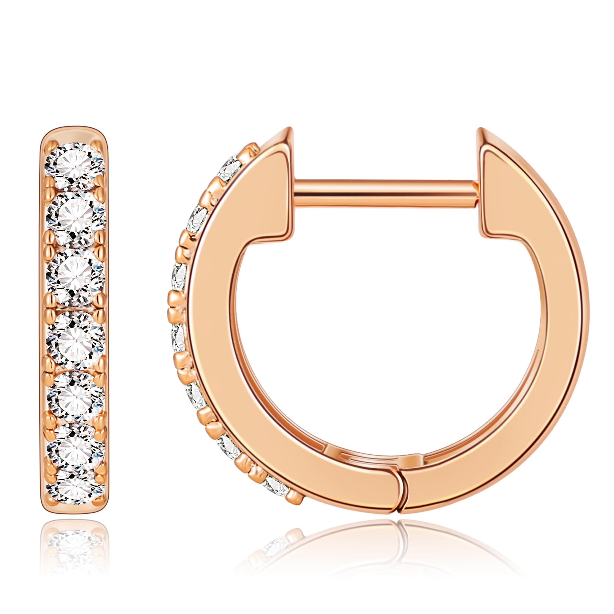 14K Gold Plated Gacimy Huggie Earrings for Women - Small Cubic Zirconia Cartilage Hoop Earrings & Cuffs | Perfect for Everyday Wear, Parties & Gifts