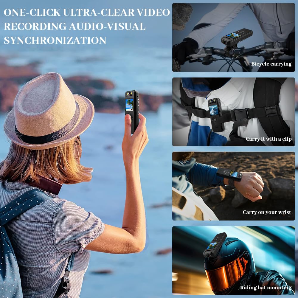 Hapihom 4K Ultra HD Action Camera with Rotating Lens, Anti-Shake Waterproof Sports Camera - 1400mAh Battery, Wide Angle for Underwater Diving, Surfing, Skiing & Extreme Sports Recording
