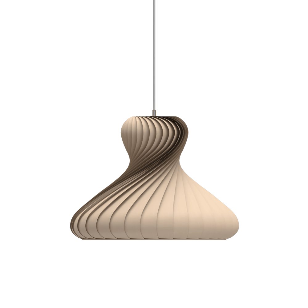 TOM ROSSAU TR22 Pendant Light - Natural Birch Wood Ceiling Lamp, 42x30cm, Modern Scandinavian Lighting for Dining Room, Kitchen Island & Bedroom Decor
