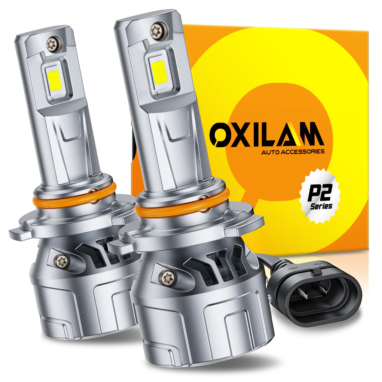 OXILAM 9006/HB4 LED Fog Light Bulbs - 120W 36000LM Super Bright, 6500K Cool White, IP68 Waterproof, Plug-N-Play with Cooling Fan - Pack of 2 - Perfect for Off-Roading, Trucks, SUVs, and Night Driving