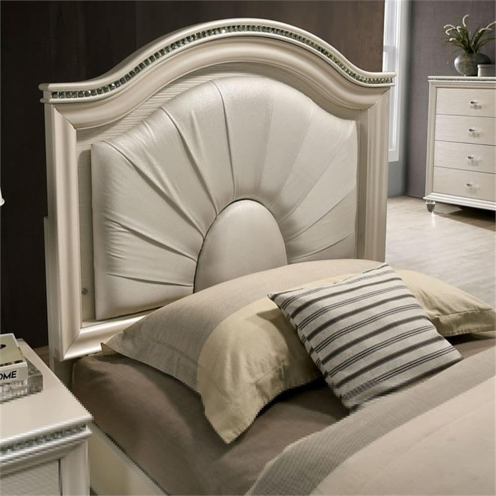 FOA Devado Contemporary 3-Piece White Wood Bedroom Set - Twin Bed & 2 Nightstands | Modern Minimalist Furniture for Small Spaces & Guest Rooms