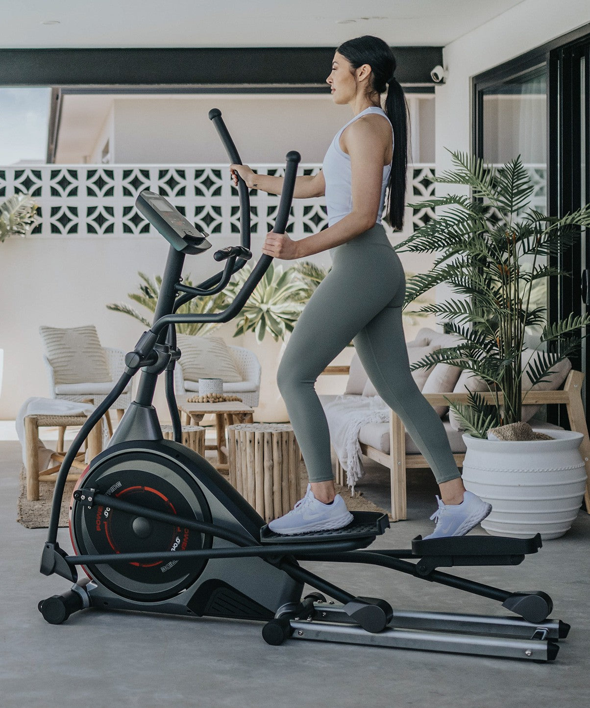 Powerstride Front Drive Elliptical Machine - Low Impact Cardio Trainer for Home Gym Workouts | Perfect for Weight Loss, Full Body Exercise & Joint-Friendly Fitness