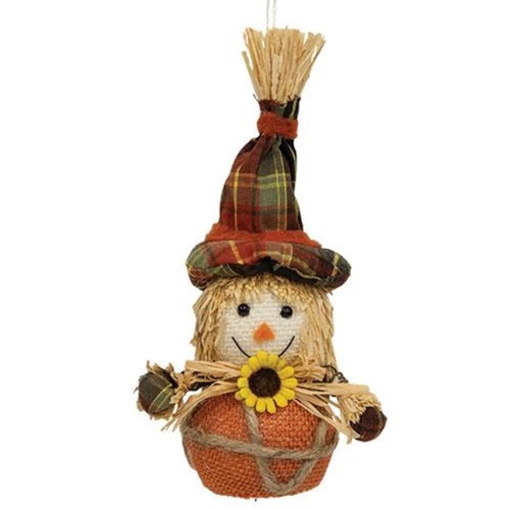 Handmade Harvest Scarecrow Ornament - Fall Thanksgiving Home Decor for Mantel, Table Centerpiece & Outdoor Garden Display